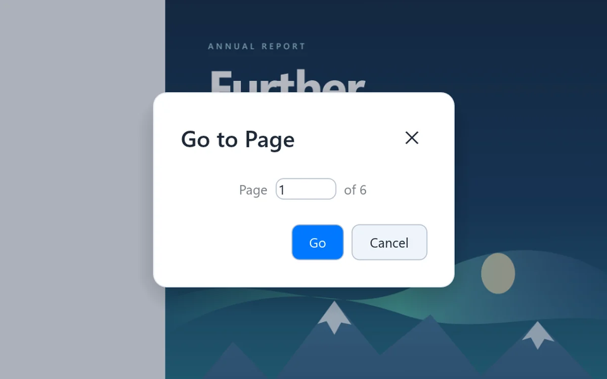 The Go to Page dialog